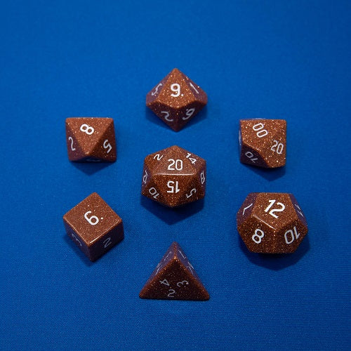 Gemstone Gold Sandstone RPG Dice Set (7ct) - Image 4